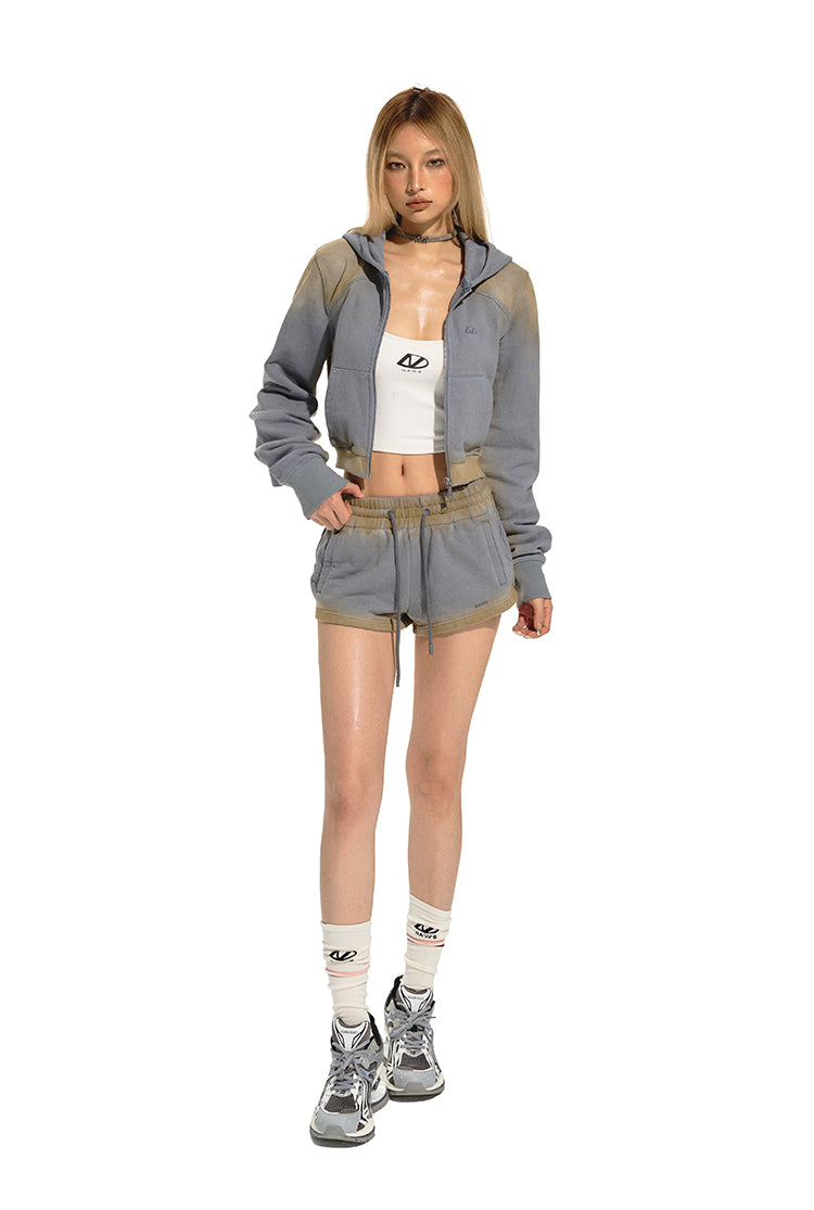 NAWS ROYAL BLUE MUD-DYED JOGGING SHORTS