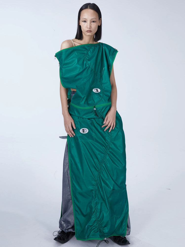 EMBRYO SLEEP POD convertible dress & bag — front product presentation