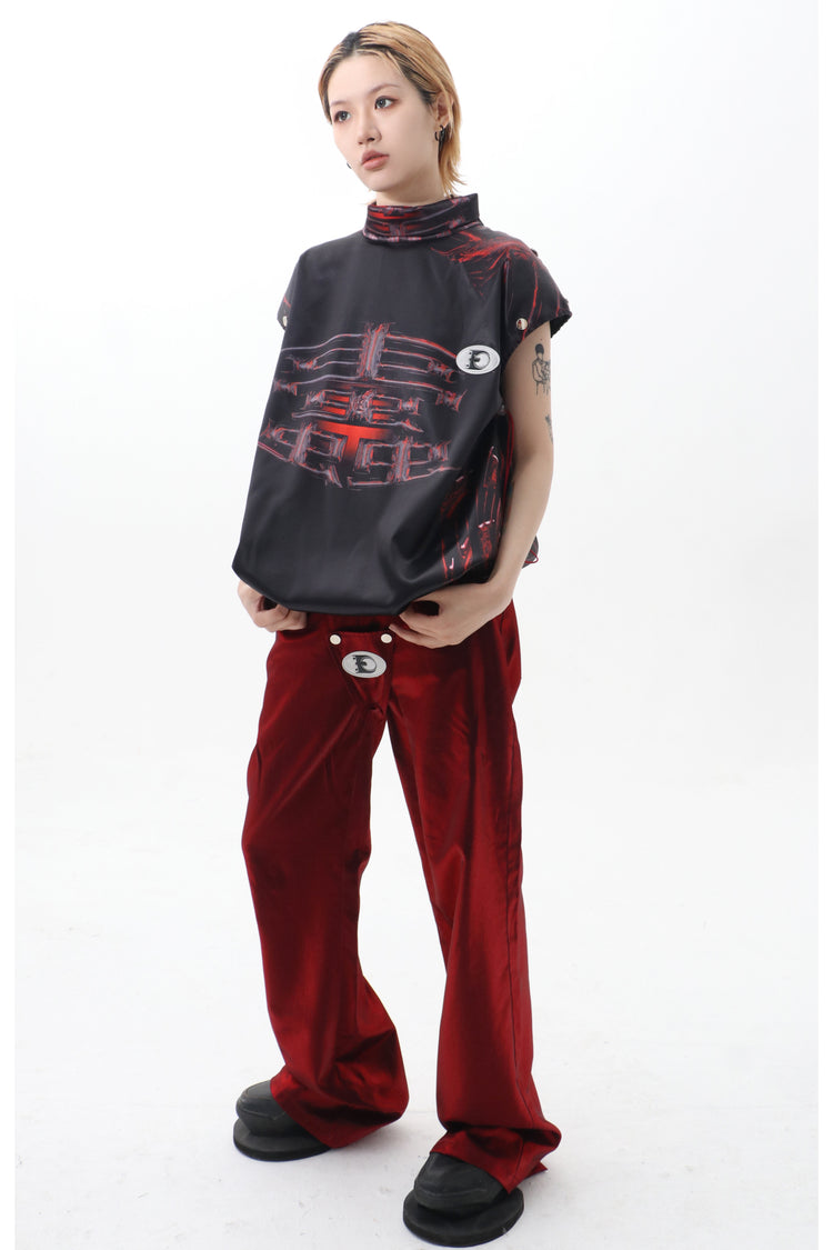 EMBRYO FIVE POISONS color-shift low-rise pants — additional product detail view