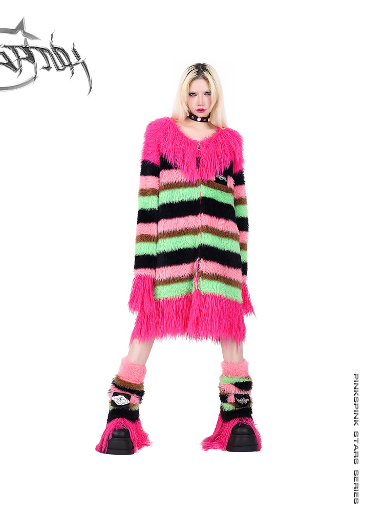 PINKSPINK FUTURE COLOR striped zip cardigan — cleaned hero collage showing the complete design