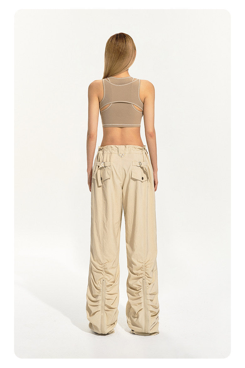 NAWS CLOUD three-proof softshell running pants — modeled front styling view