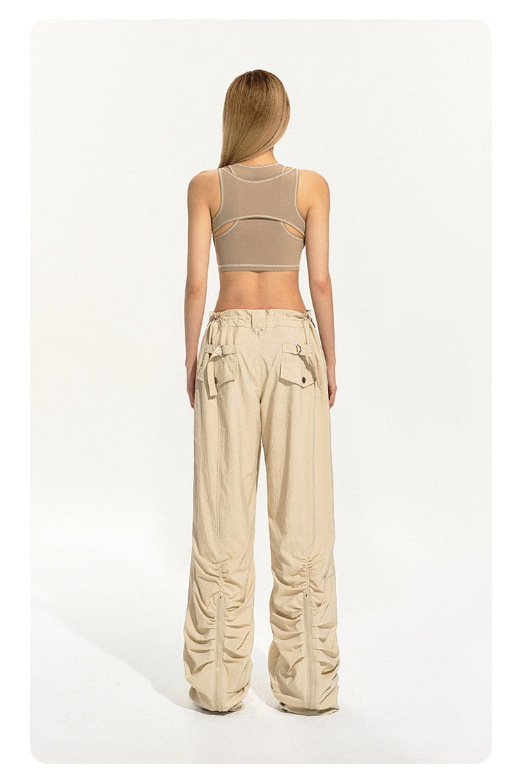NAWS CLOUD three-proof softshell running pants — modeled front styling view