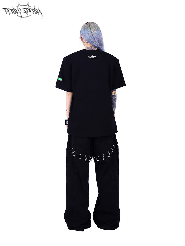 PINKSPINK ELECTRIC MOON double-waist detachable straight-leg pants — alternate gallery view showing the design details