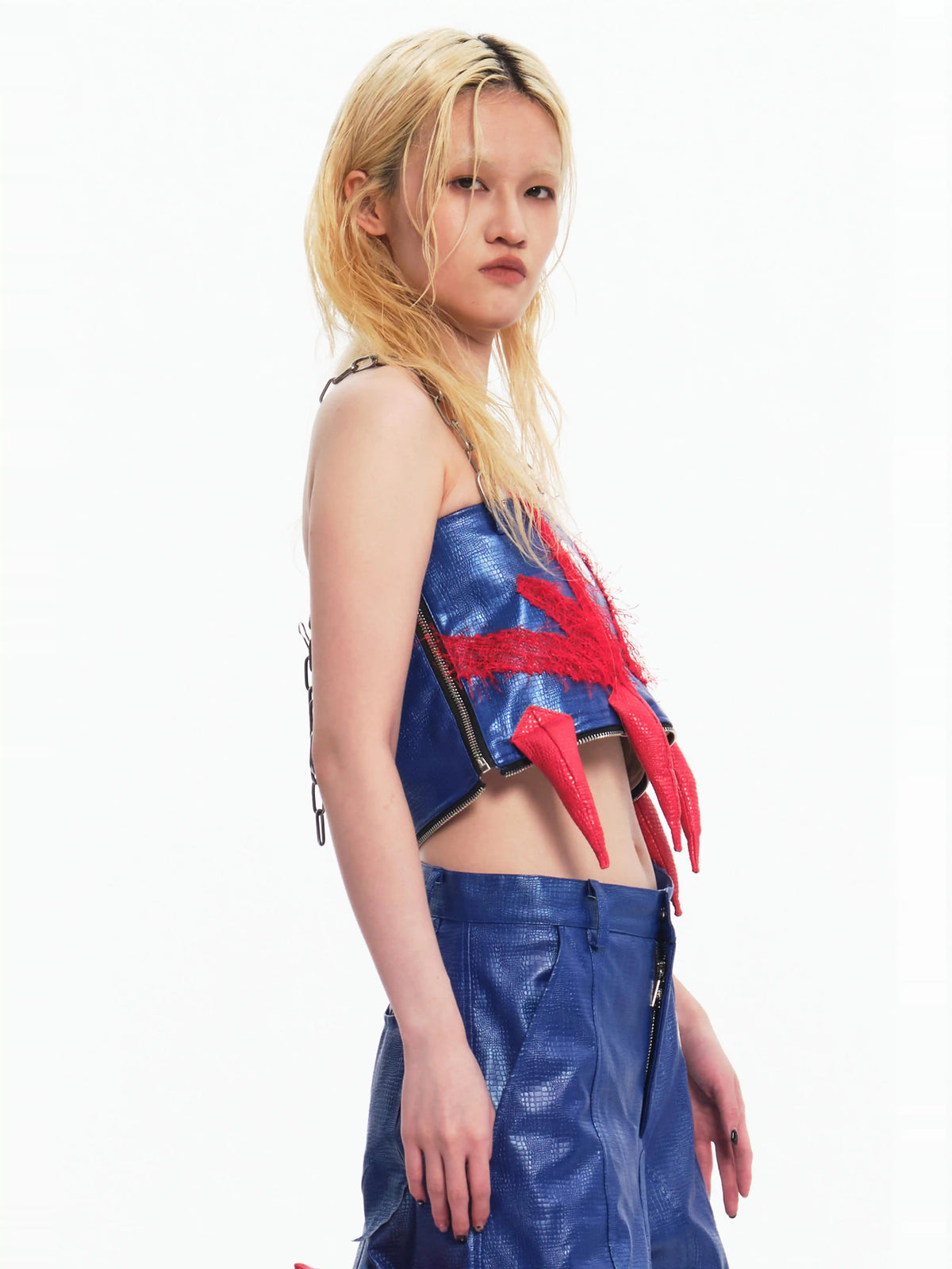 EMBRYO RED CLAW padded PU tube top — alternate product presentation