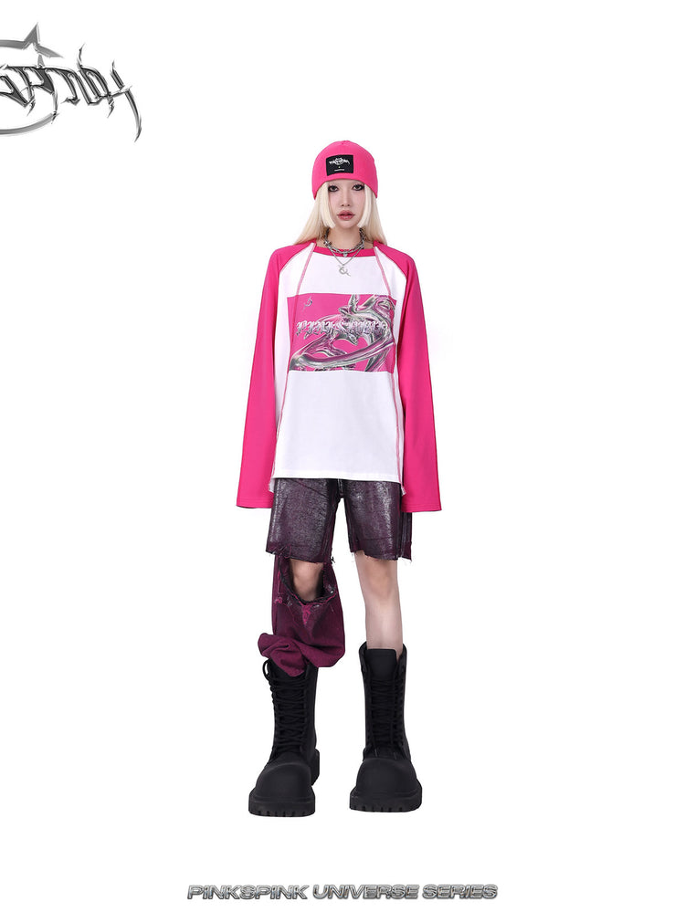 PINKSPINK GALAXY LIGHTNING logo knit beanie — catalog view showing the design and silhouette