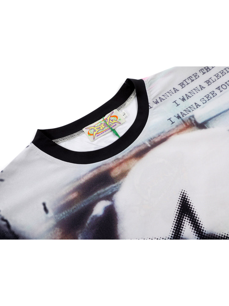 DEADENDKIDS BEAST RIOT oversized graphic tee — construction detail