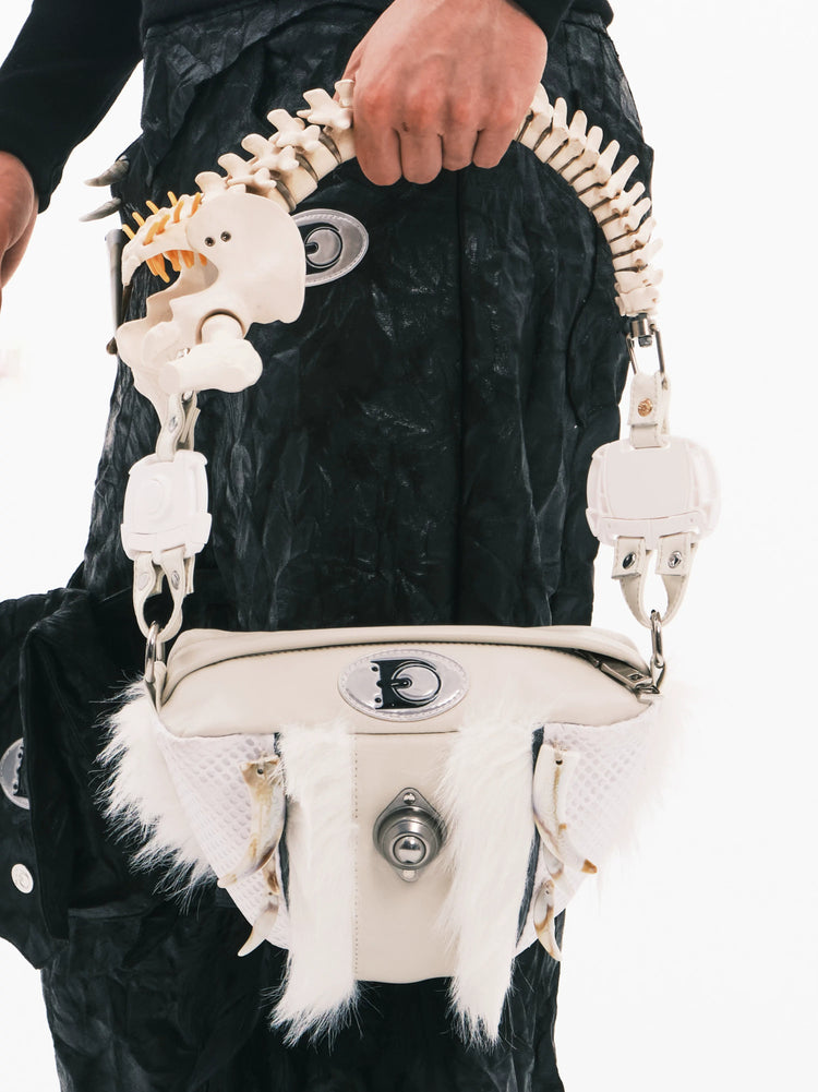 EMBRYO SPINE FRAME bone-handle leather bag — front product presentation