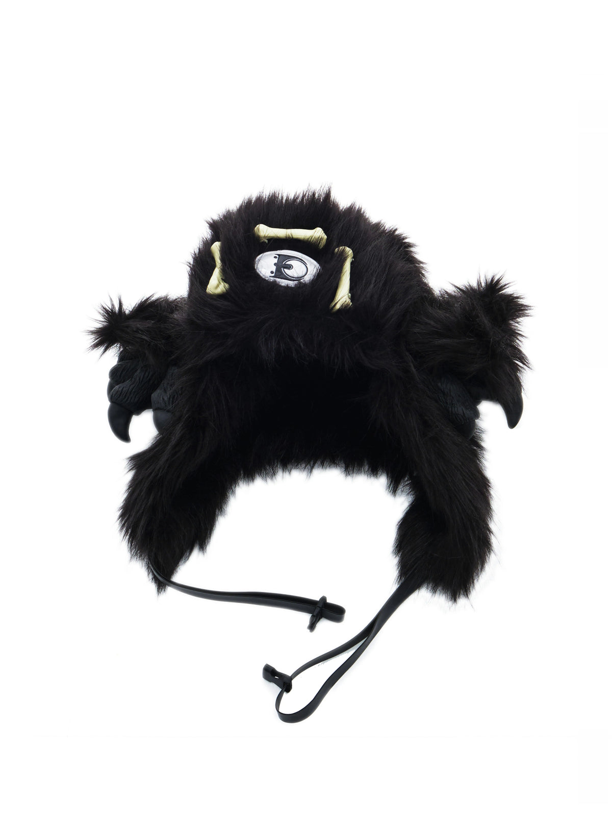 EMBRYO BLACK BEAST bone-detail faux-fur hat — alternate styled presentation