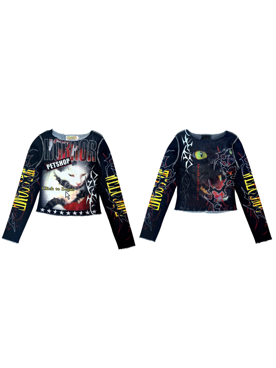 DEADENDKIDS GRAPHIC RIOT fitted mesh top — rear modeled view