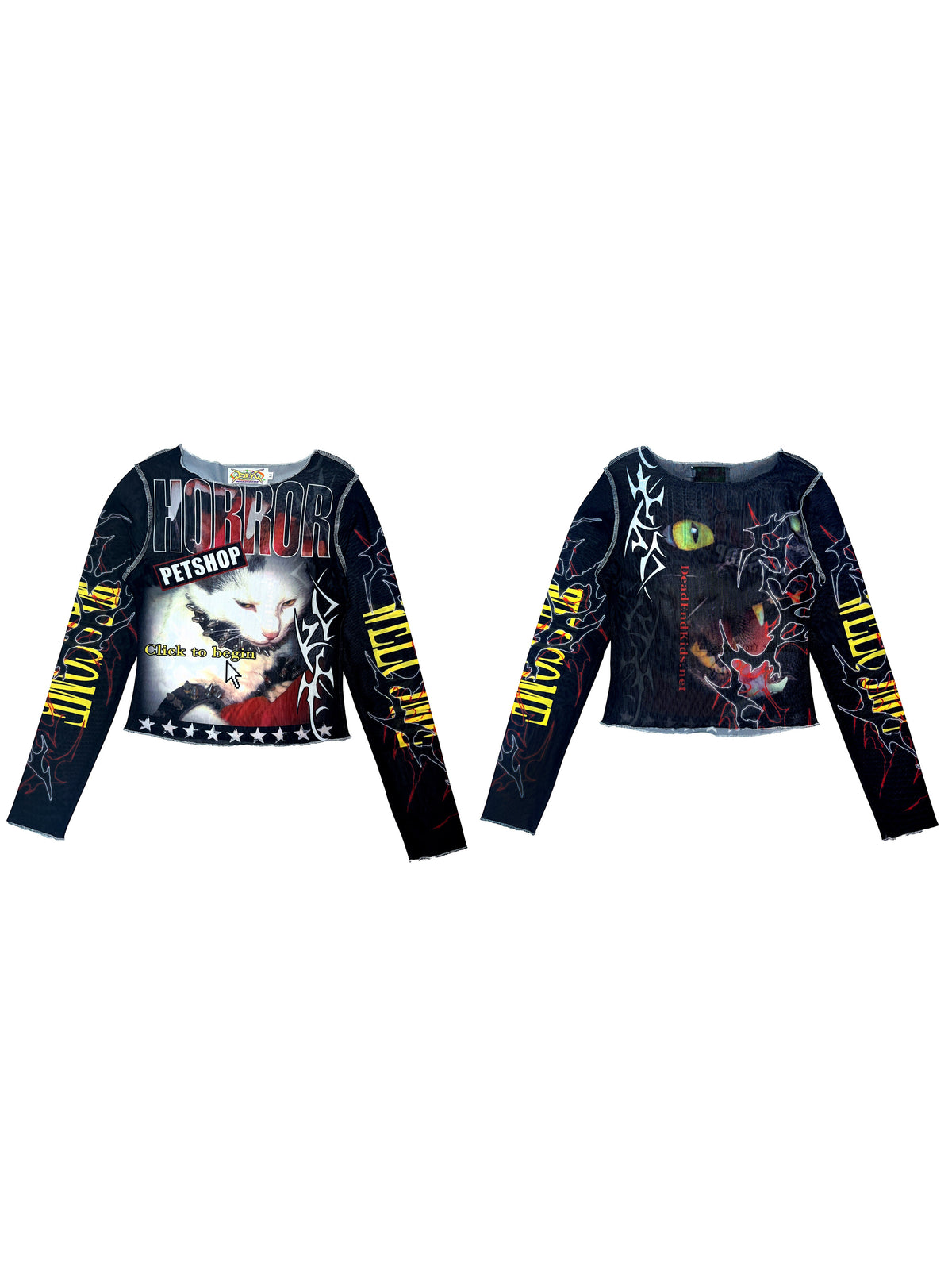 DEADENDKIDS GRAPHIC RIOT fitted mesh top — rear modeled view