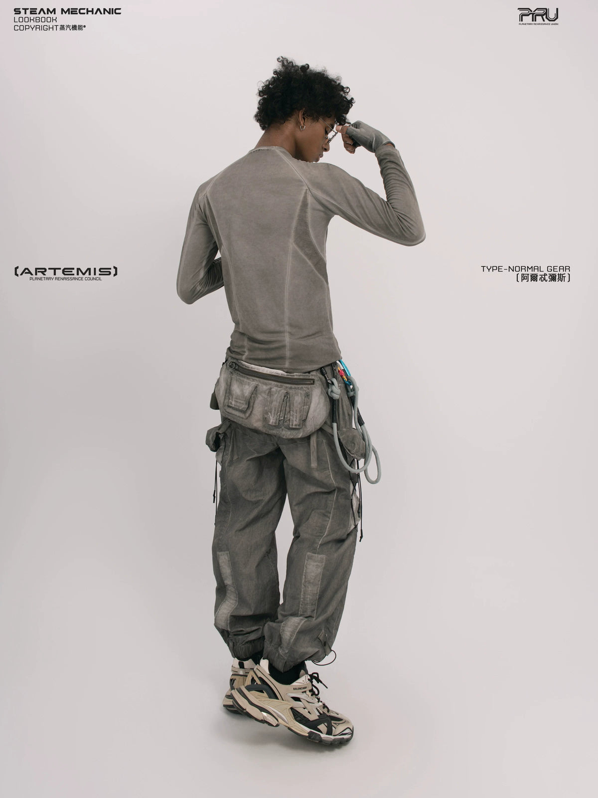 TWIN STAR meteor gray stretch riding base-layer top — alternate product view