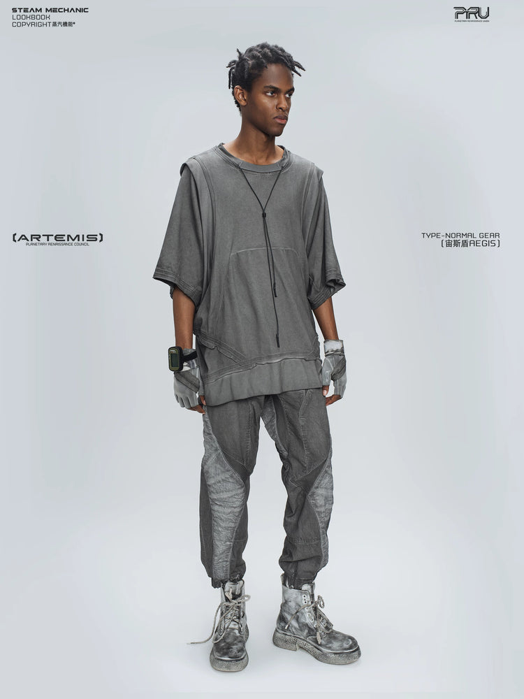 AEGIS moon dust gray cropped moto riding pants — alternate product view