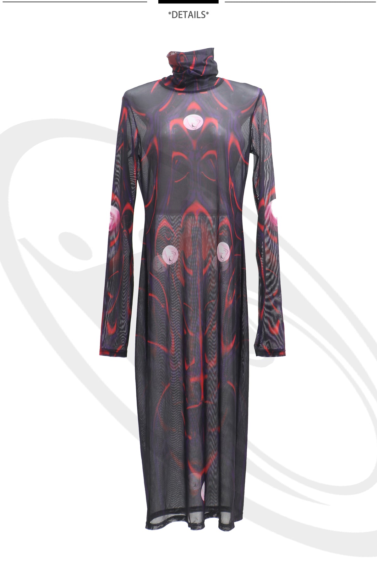 EMBRYO BODY TOTEM mesh maxi dress — construction detail