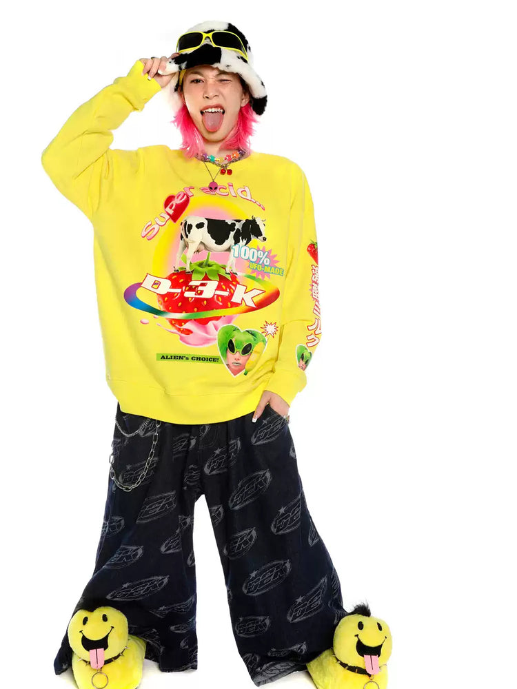 DEADENDKIDS LEMON RIOT cotton sweatshirt — side or detail presentation