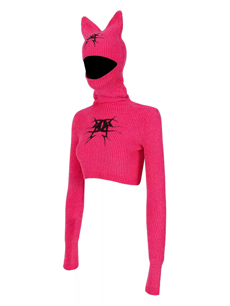 PINKSPINK ELECTRIC MOON fitted cat-ear hood sweater — alternate gallery view showing the design details