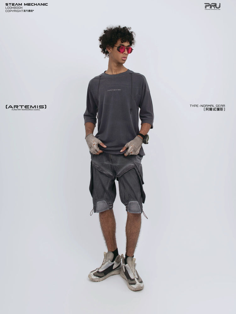 LIGHTSHADOW spirit deconstructed technical tee — material and silhouette detail
