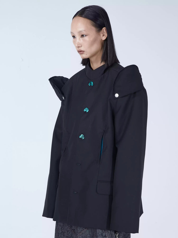 EMBRYO IMPERIAL GUARD detachable-shoulder Zhongshan blazer — alternate modeled angle