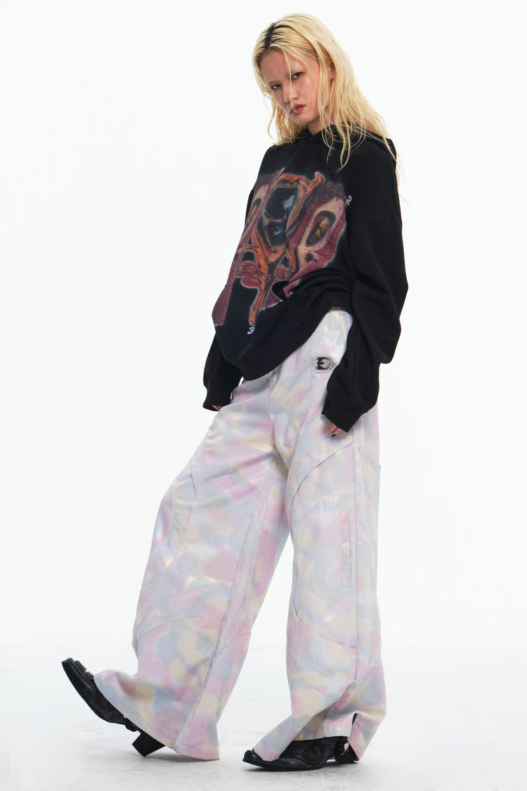 EMBRYO CAVERN CROSS graphic hoodie — full-length modeled view
