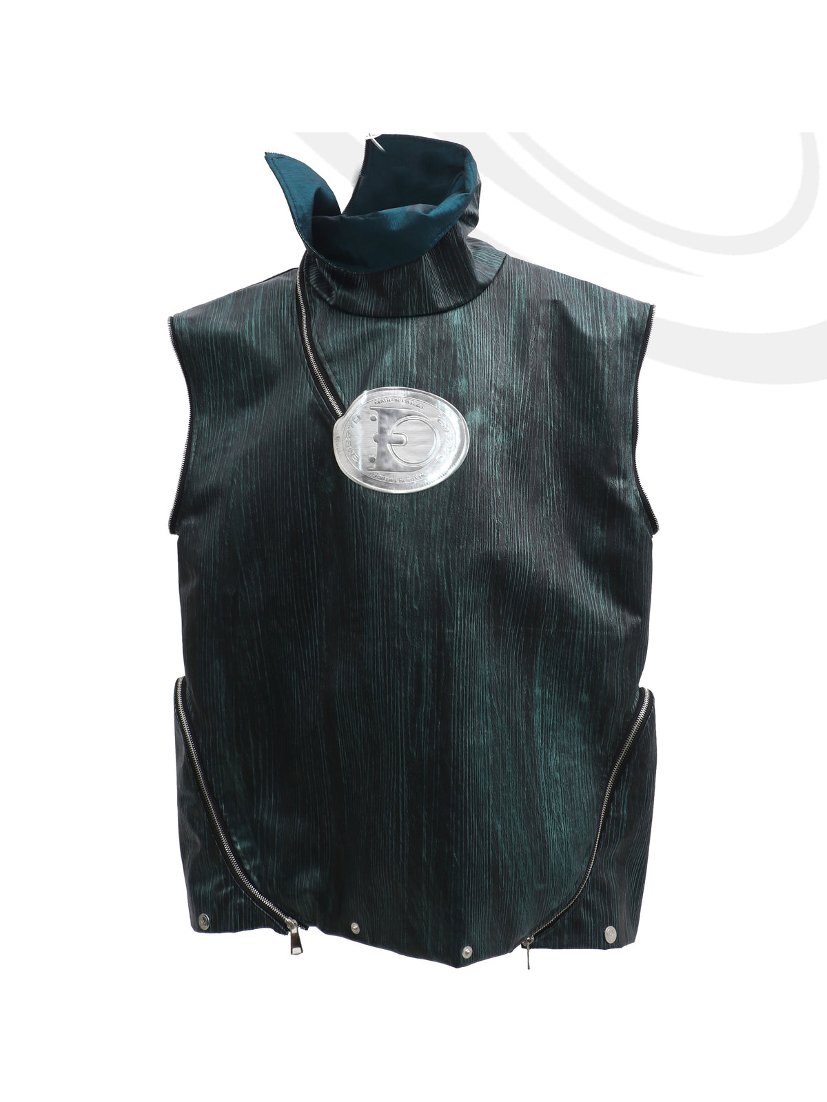 EMBRYO EXOSHELL convertible multi-zip hoodie vest — alternate modeled angle