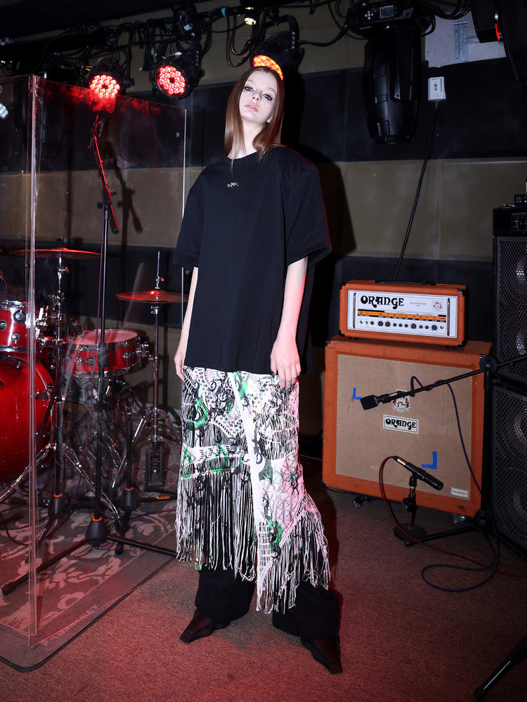 PINKSPINK METAL LOGO padded-shoulder oversized tee — alternate gallery view showing the design details