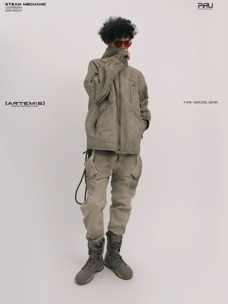 ARTEMIS xirang brown tuck-paneled technical jacket — alternate product view