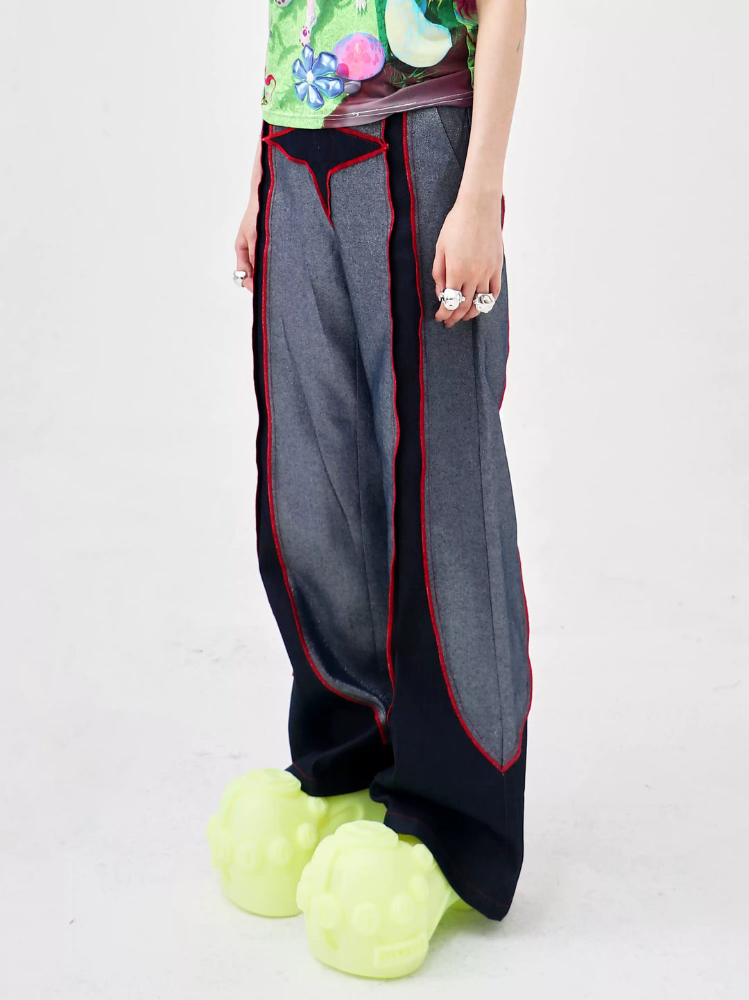 EMBRYO STARSHIFT patchwork flare jeans — alternate product presentation