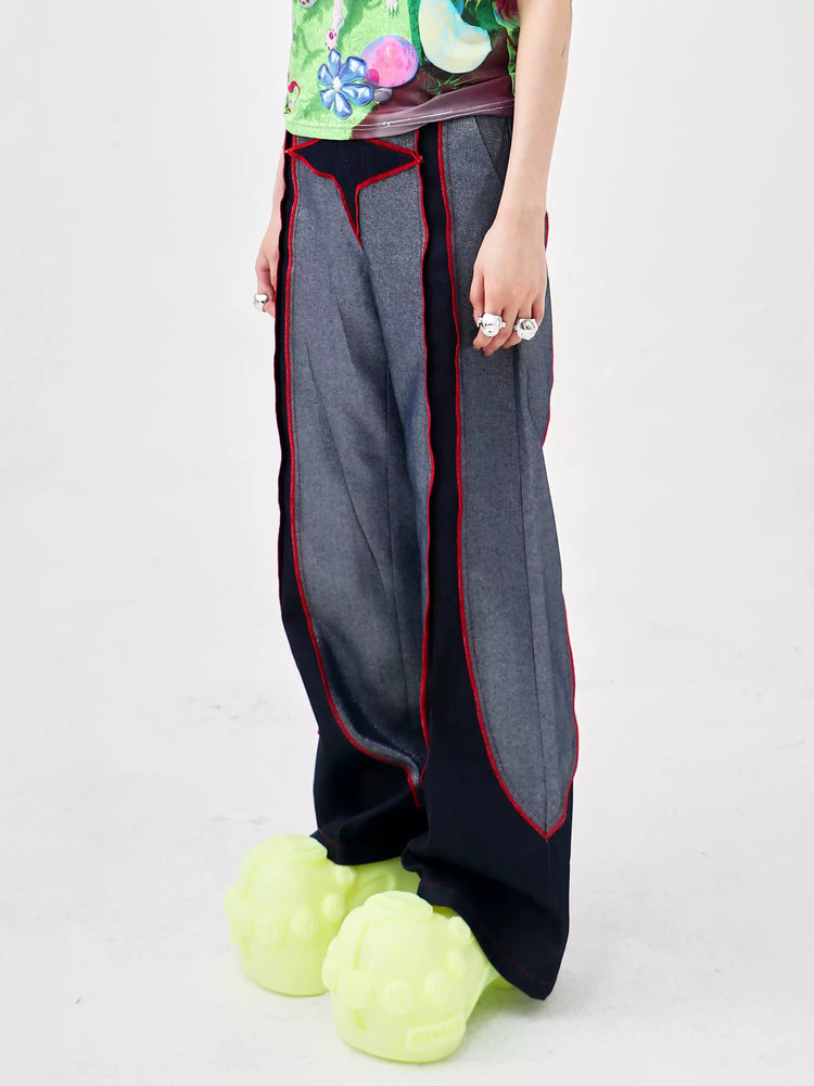 EMBRYO STARSHIFT patchwork flare jeans — alternate product presentation