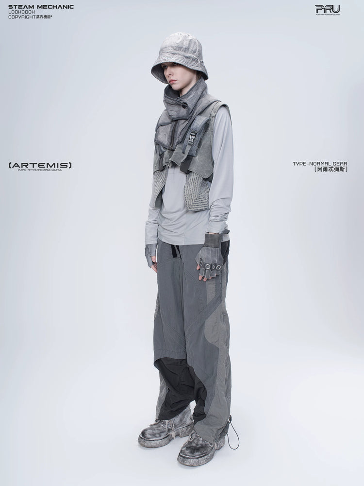 ARTEMIS moon dust gray stretch technical base-layer top — construction detail