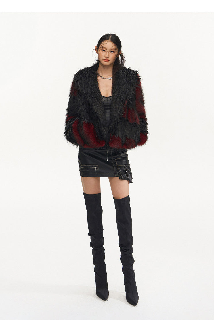 NAWS NIGHT GARDEN faux-fur jacket — alternate angle showing the shape and finish