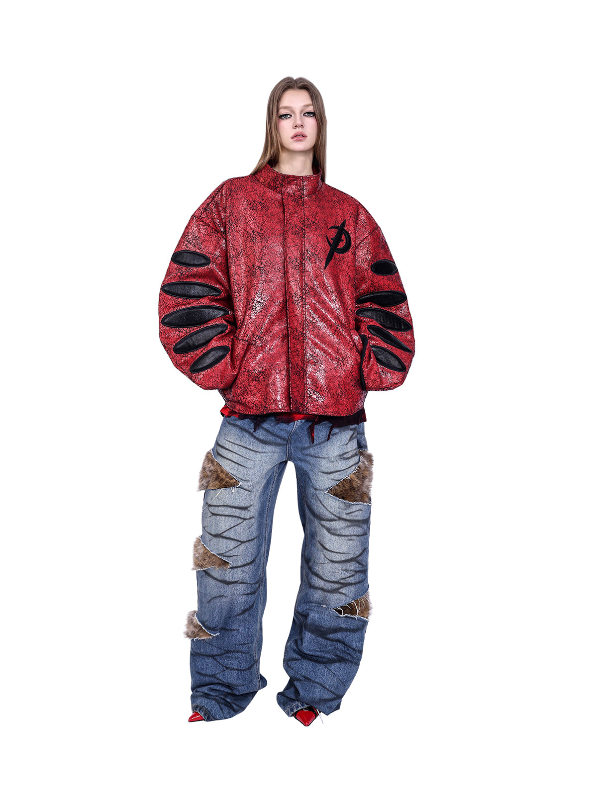 ジャケット・アウター PINKSPINK Leather Oversize Python Jacket ジャケット・アウター PINKSPINK Leather Oversize Python Jacket