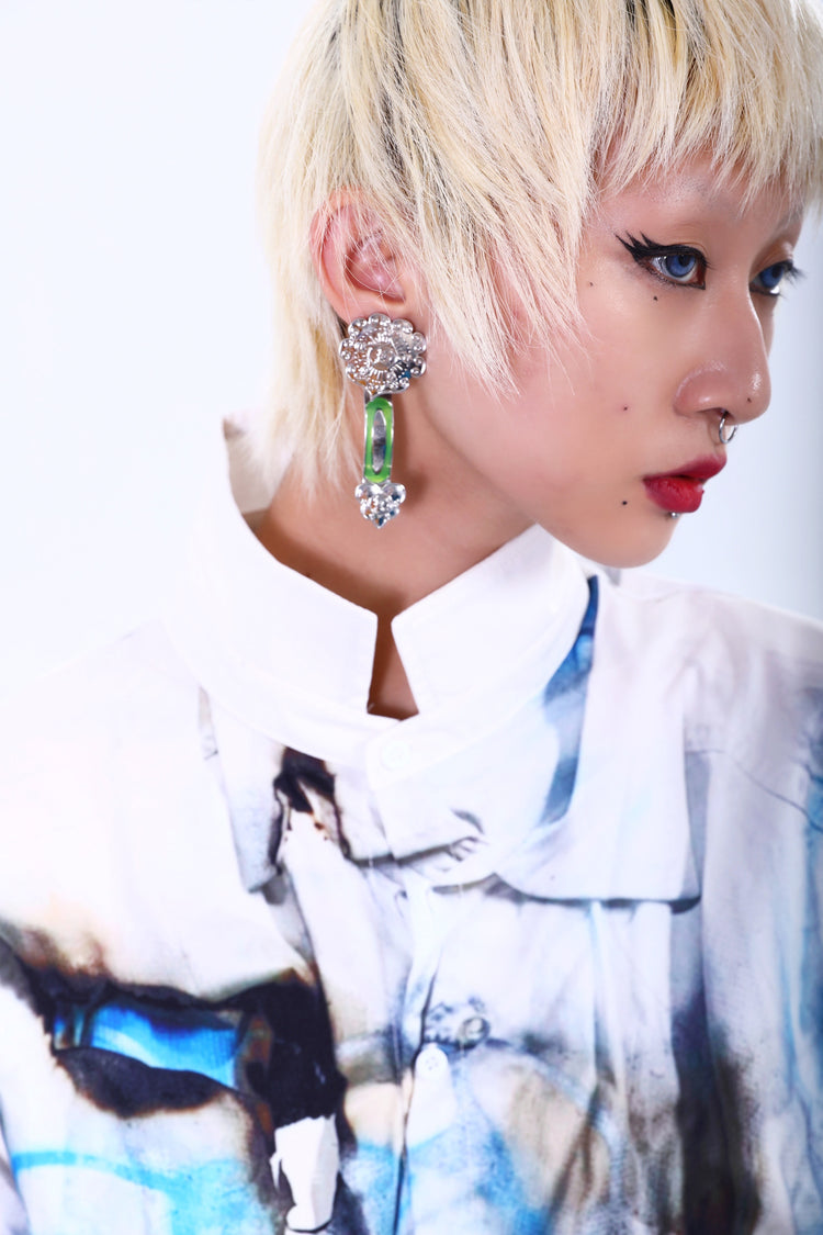 EMBRYO RUYI detachable sculptural earrings — additional styled view