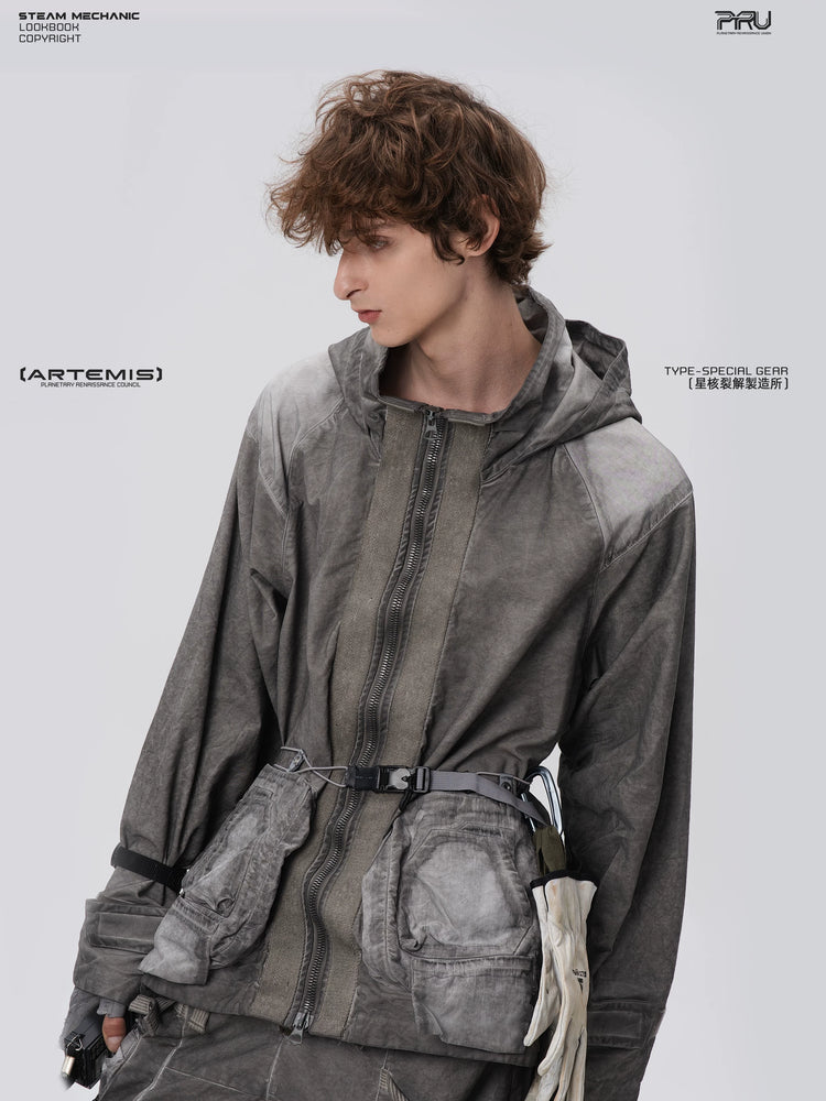 STARCORE meteor gray distressed work jacket — alternate product view