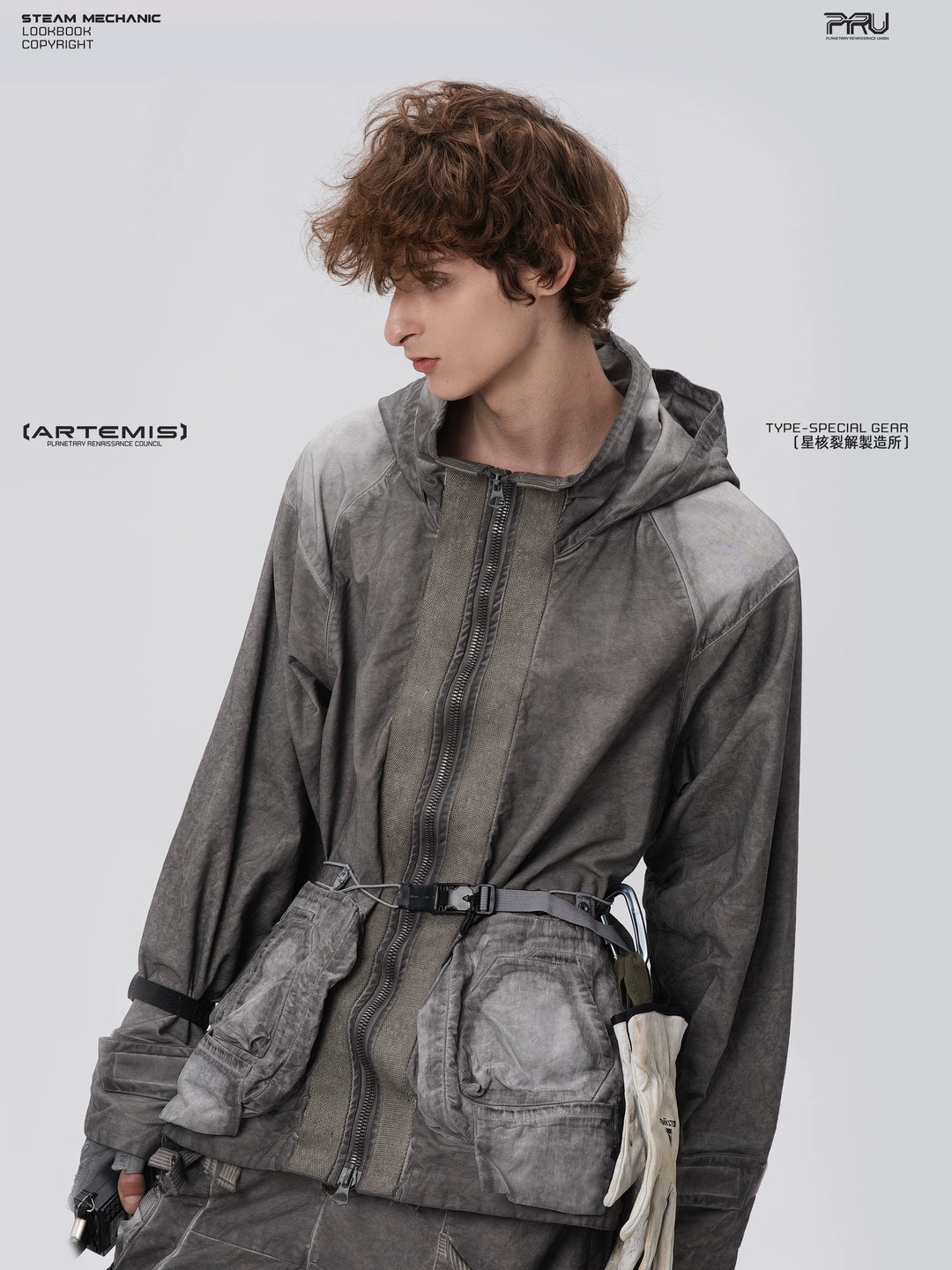 STARCORE meteor gray distressed work jacket — alternate product view