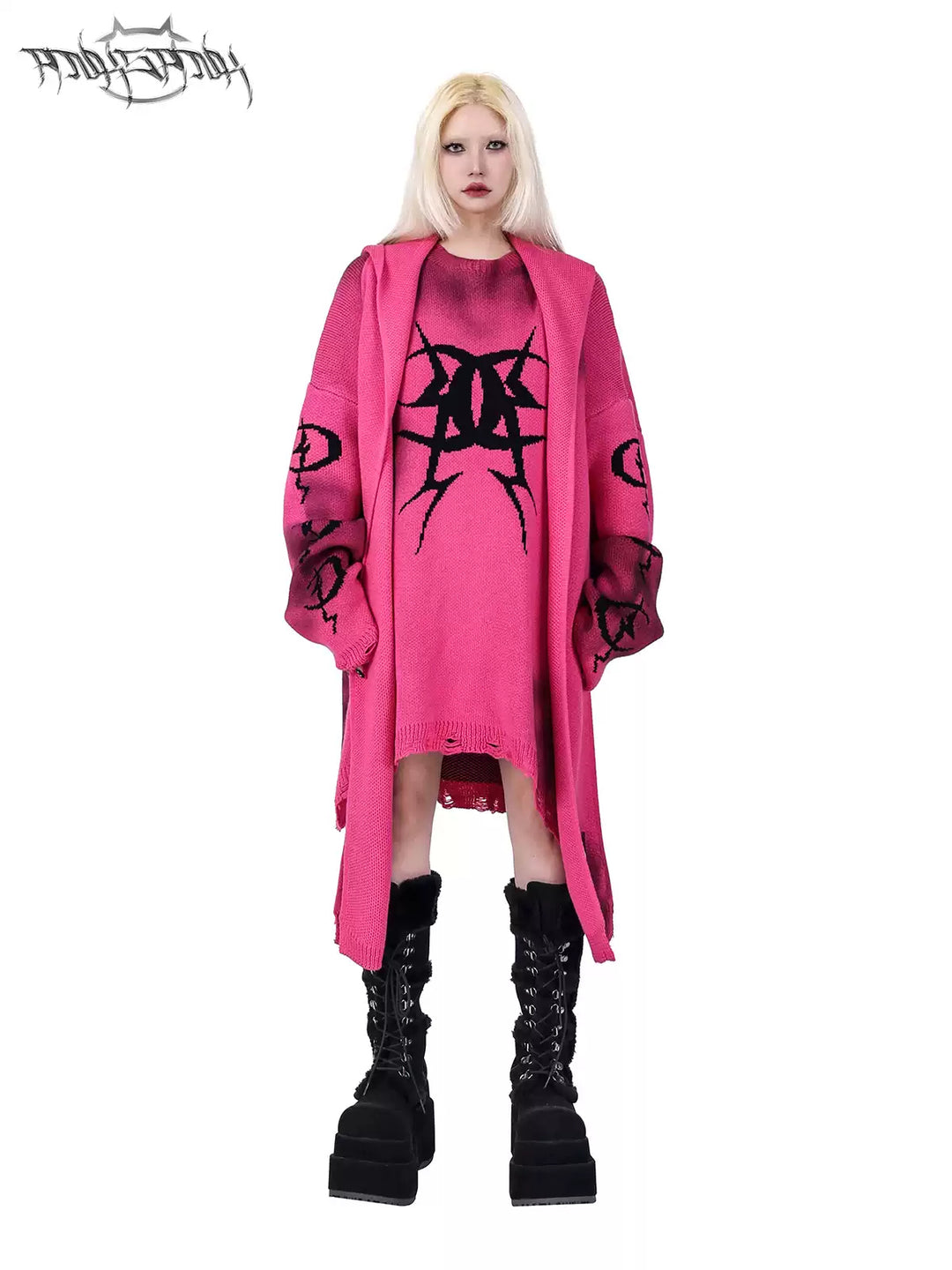 PINKSPINK SPHYNX cat-ear hooded scarf — alternate gallery view showing the design details