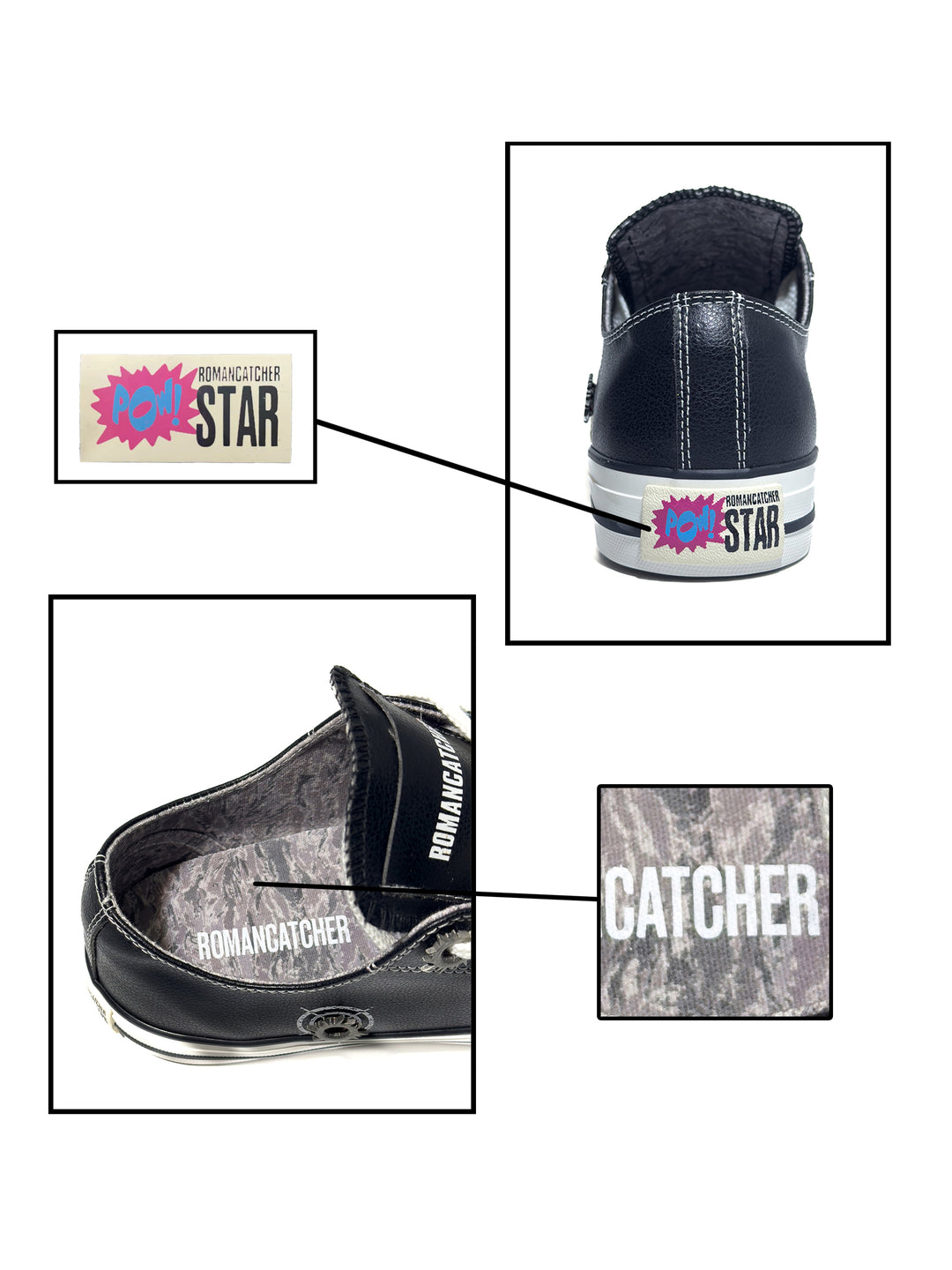 POWSTAR bullet-perforated leather sneakers