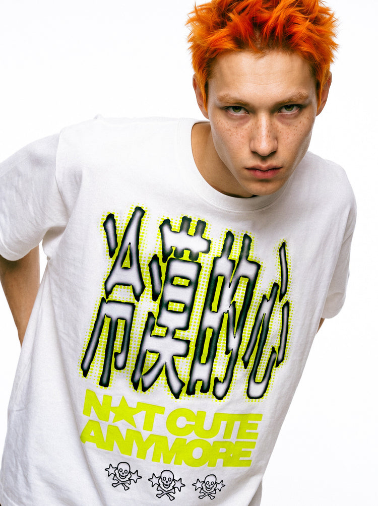 DEADENDKIDS NUMB HEART oversized graphic tee — rear or construction presentation