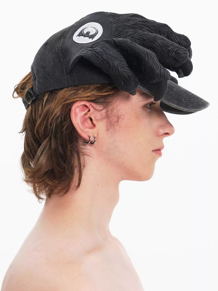 EMBRYO CLAW WASH distressed baseball cap — side or detail presentation