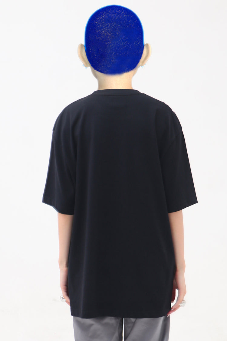 EMBRYO E23 LITTLE ONE oversized black graphic tee — additional product detail view