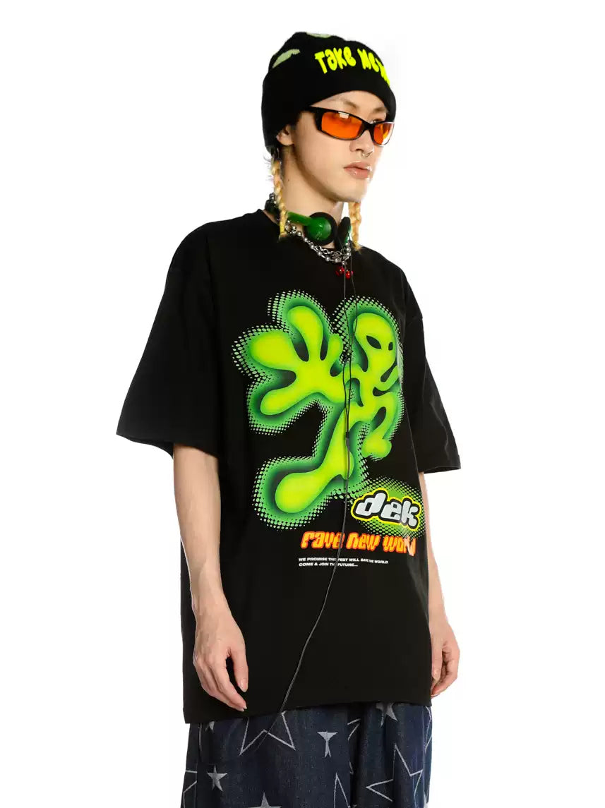 DEADENDKIDS ALIEN INVASION oversized graphic tee — alternate product presentation