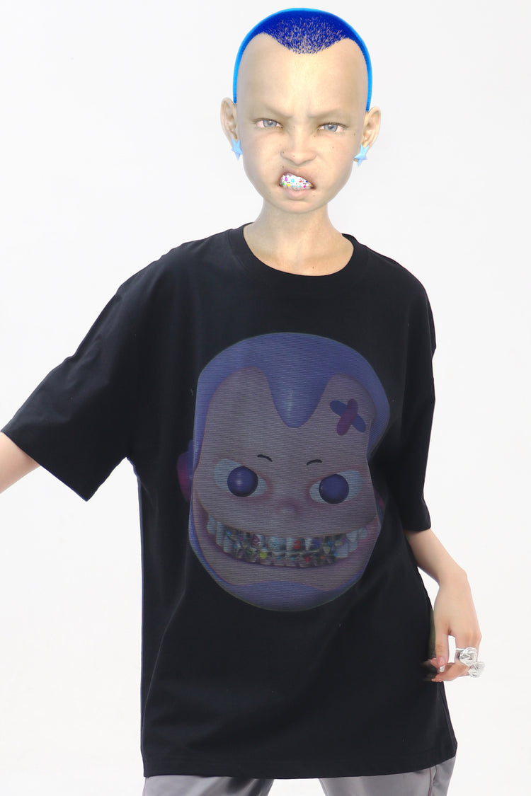 EMBRYO E23 LITTLE ONE oversized black graphic tee — additional product detail view