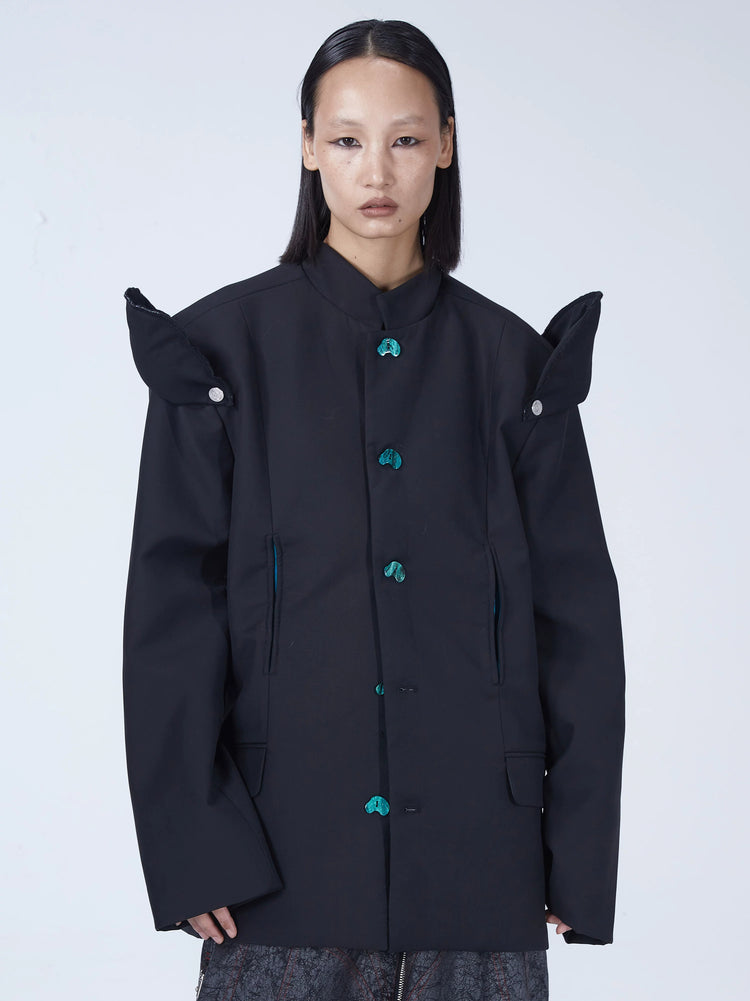 EMBRYO IMPERIAL GUARD detachable-shoulder Zhongshan blazer — front product presentation