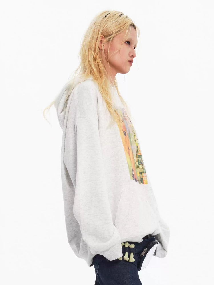 EMBRYO STAR GIRL graphic hoodie — front modeled view