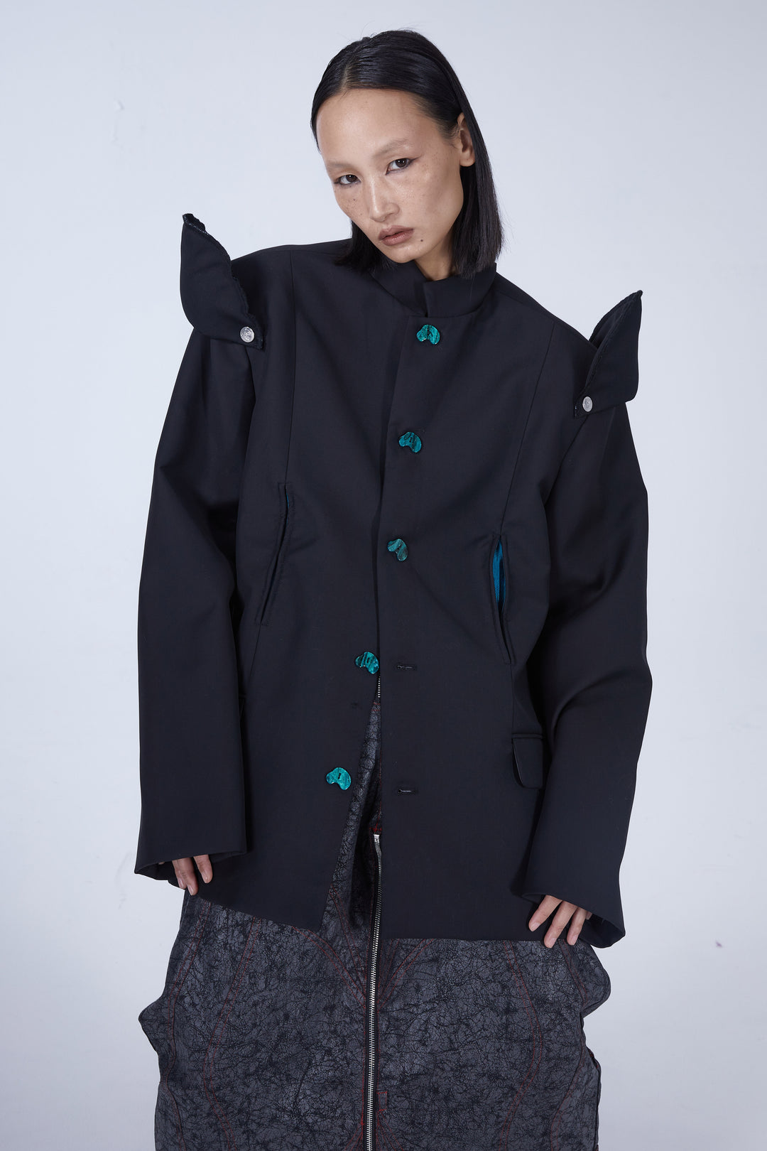 EMBRYO IMPERIAL GUARD detachable-shoulder Zhongshan blazer — additional product detail view