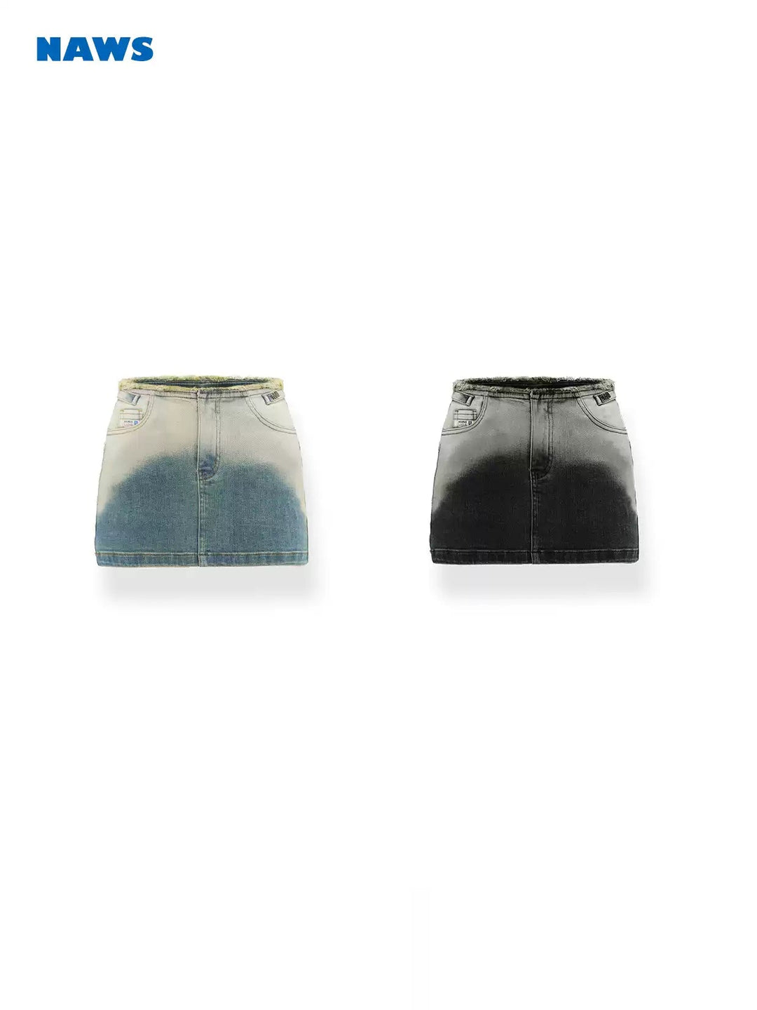 NAWS ECLIPSE gradient denim mini skirt — alternate gallery view showing the design details