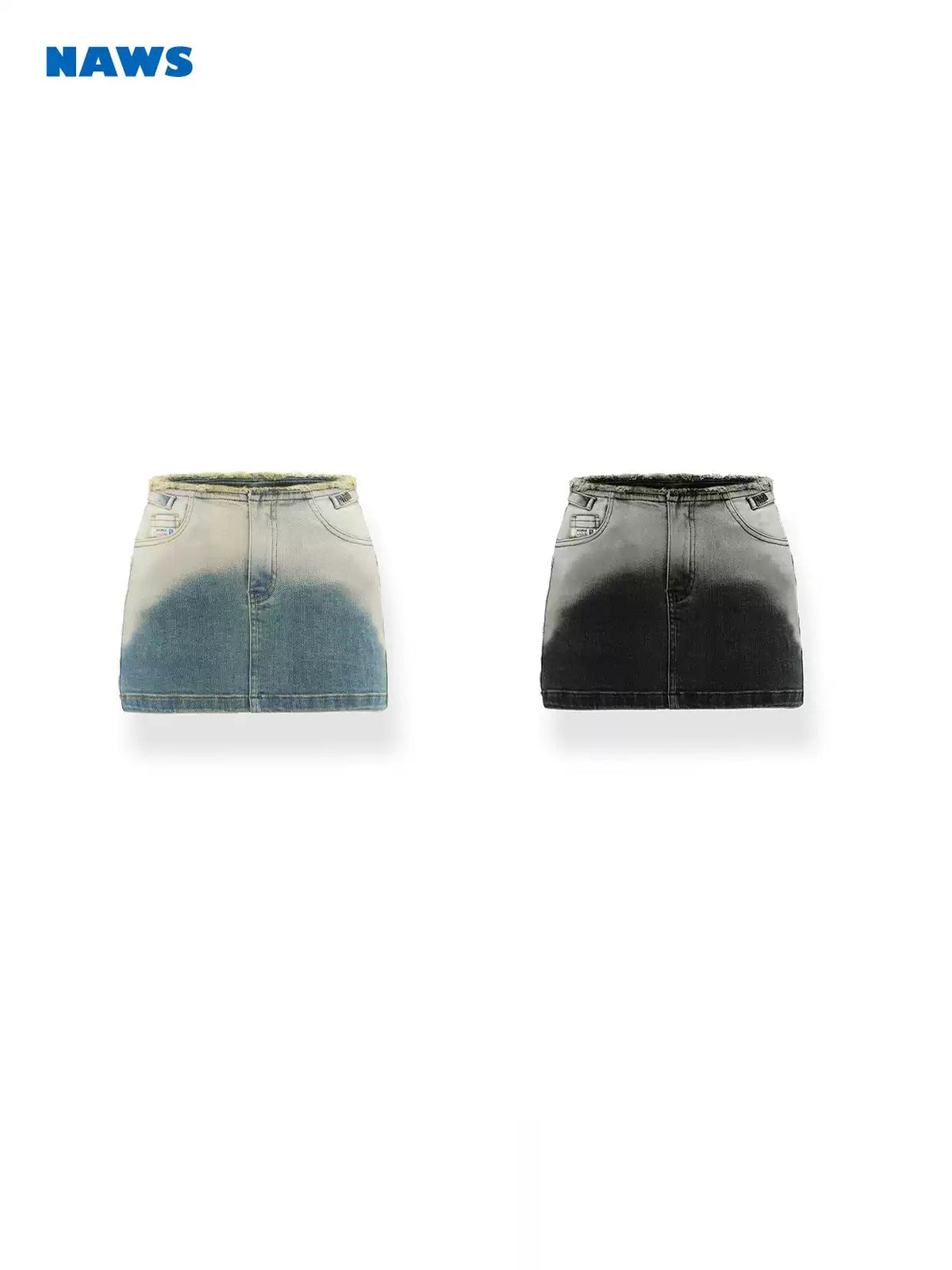 NAWS ECLIPSE gradient denim mini skirt — alternate gallery view showing the design details