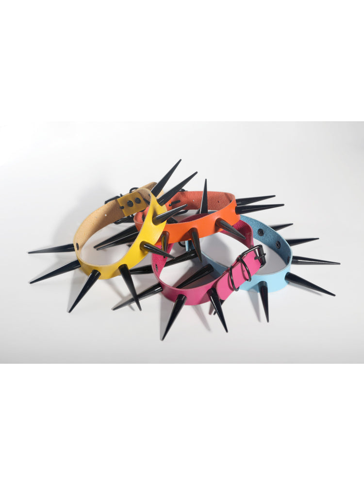 DEADENDKIDS SPIKE RING studded choker — construction detail