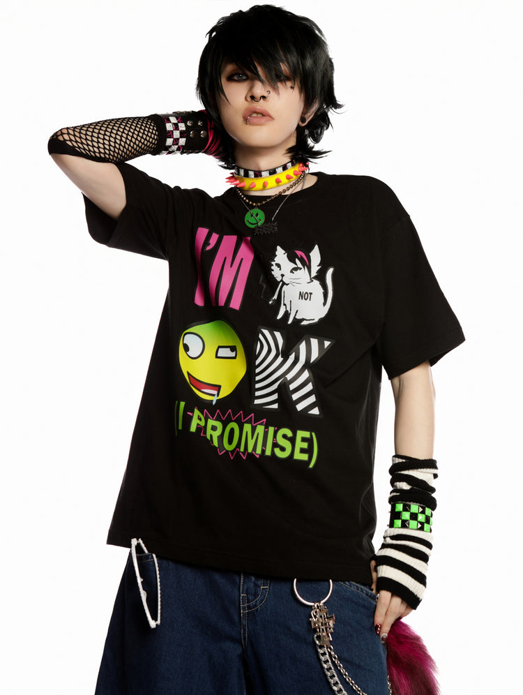 DEADENDKIDS EMO KIDS oversized graphic tee — alternate product presentation