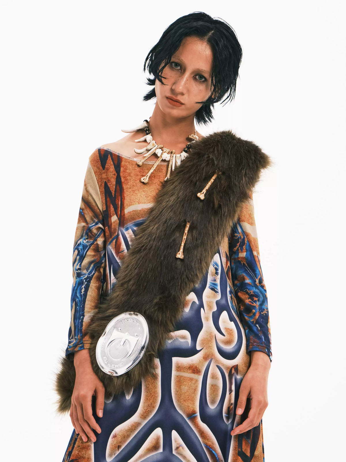 EMBRYO PRIMAL FUR convertible wrap & bag — side or detail presentation