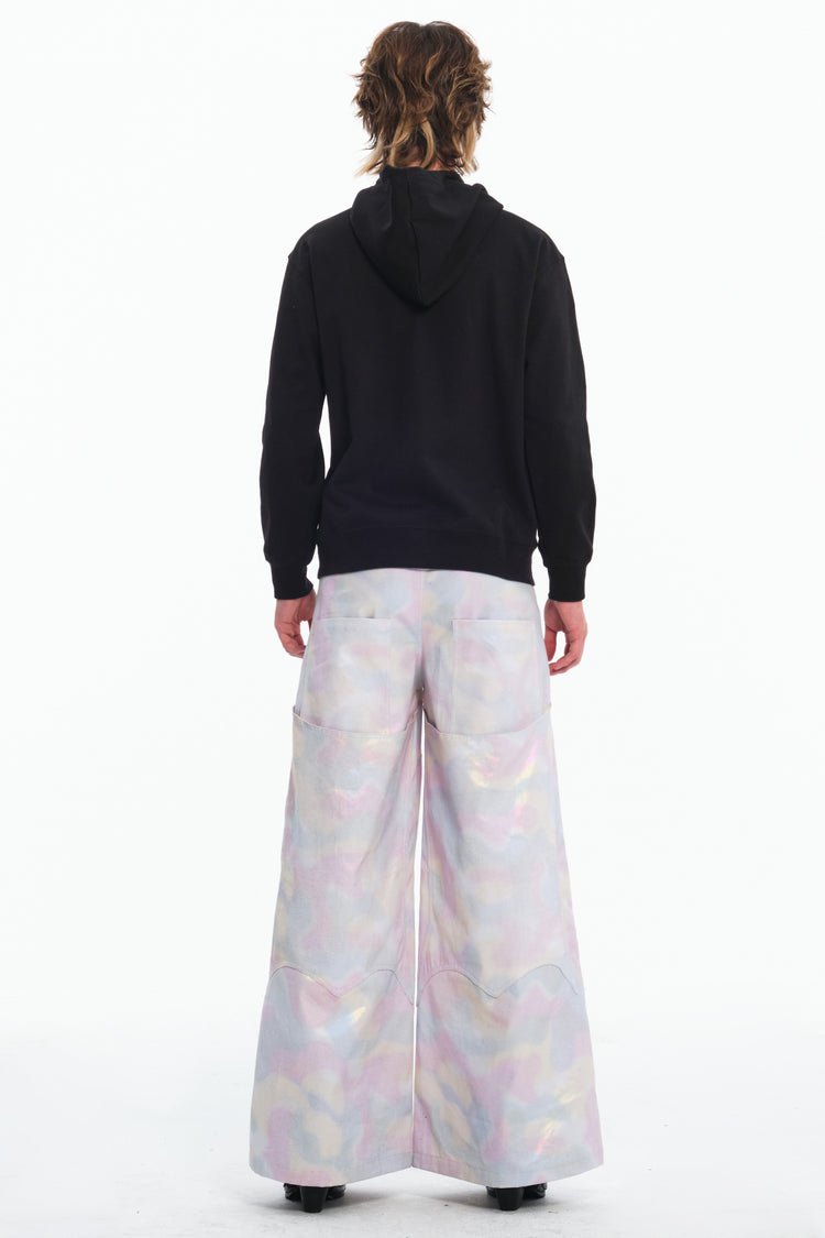 EMBRYO REFLECTIVE CAMO deconstructed wide-leg pants — additional product detail view