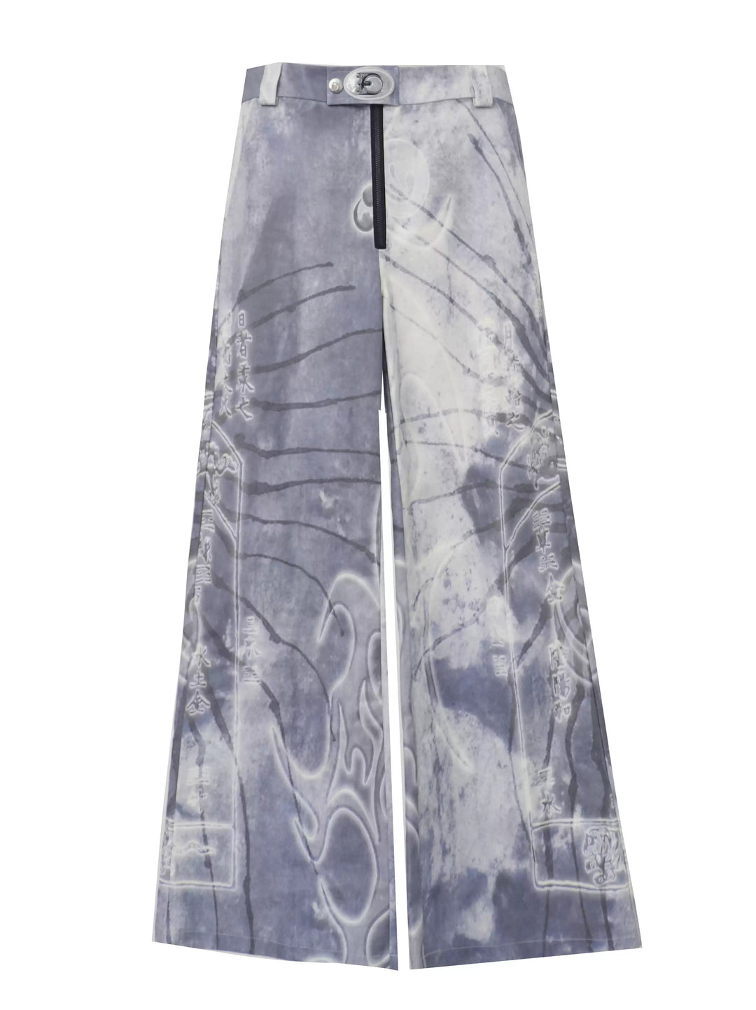 EMBRYO ANCIENT CODE coated wide-leg pants — construction detail